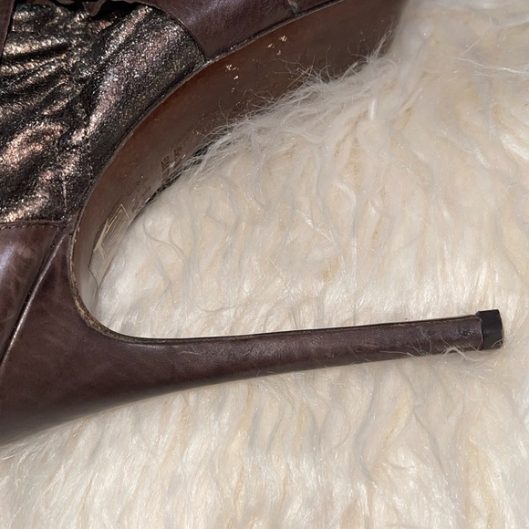 Vera Wang Lavender Greta Brown Open Toe Platform Ankle Boot - Picture 4 of 9